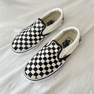 Checkered slip on vans 7.5 women’s
